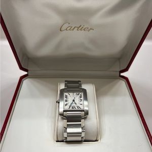 Cartier automatic sterling silver watch